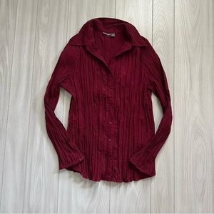 Burgundy button down Slimming fit. Very Stretchy material.  Apt 9